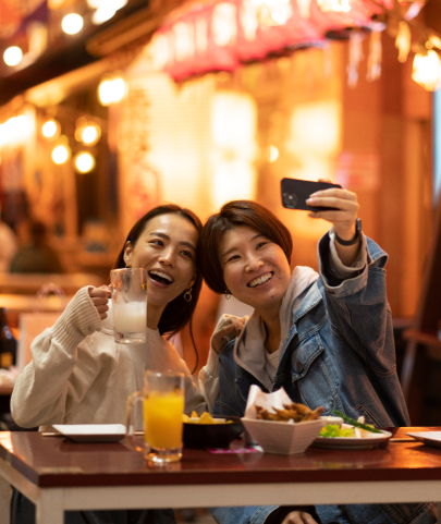 Restaurant side view showing elegant dining atmosphere